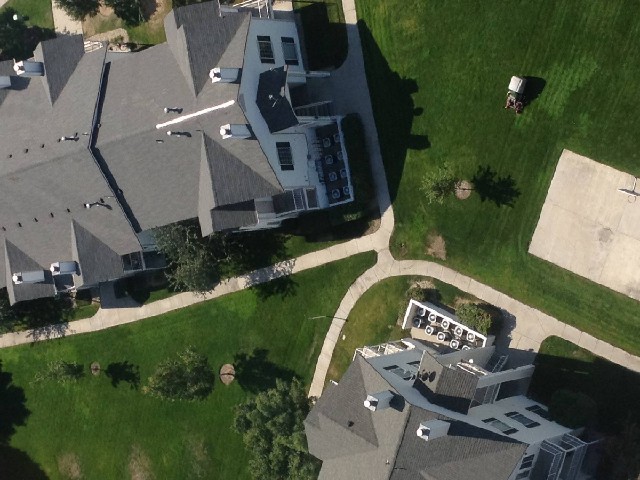 Aerial view of a commercial property maintained by ATD